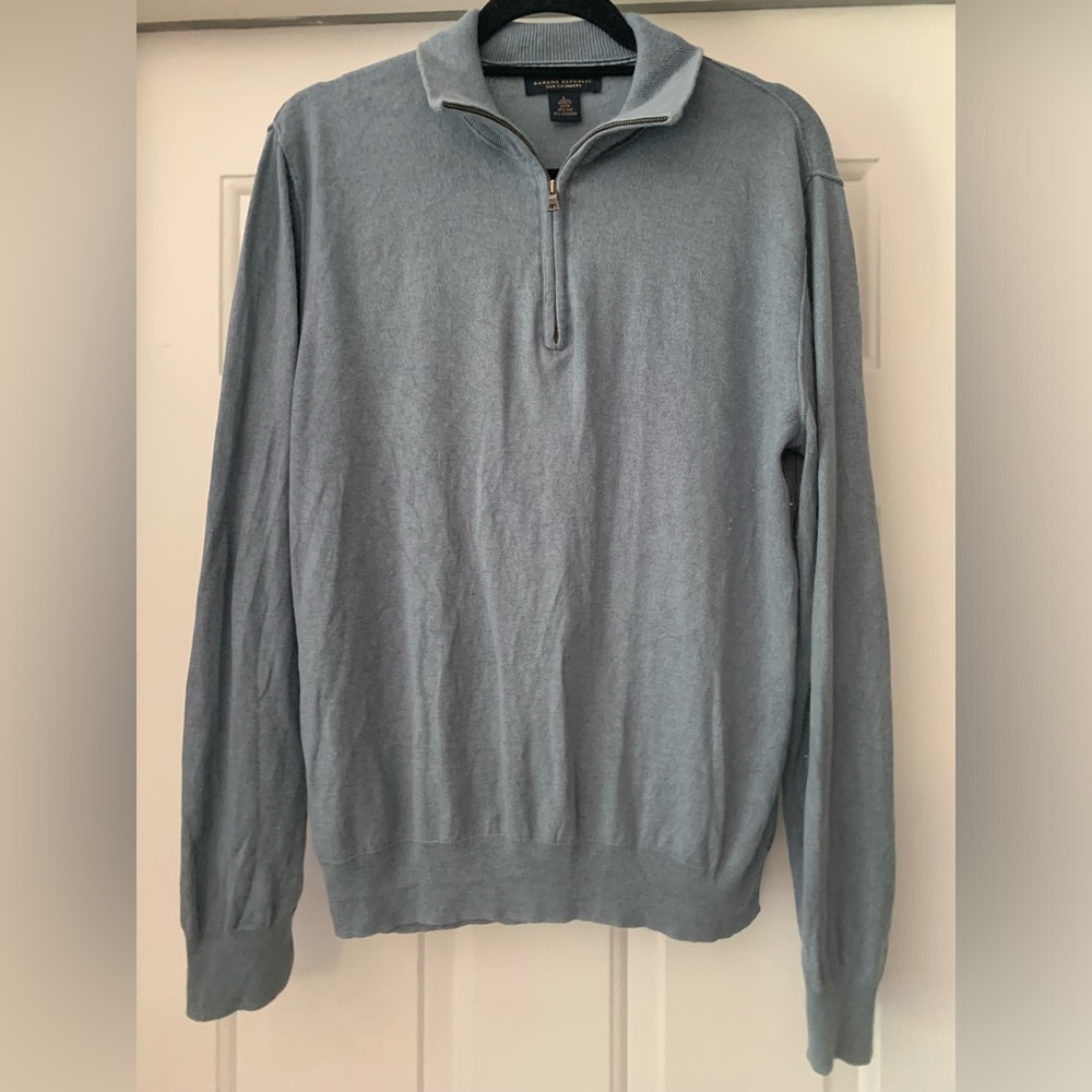 Men’s 3/4 zip silk and cashmere pullover by Banana Republic size L